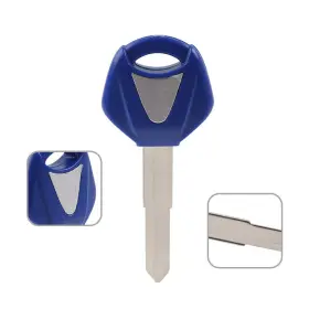 Mt07 100% 550746912339 Blue Motorcycle Uncut Blank Key For Yamaha Yzf R1 R6 Yzf600 Fz1 Fz6 Mt07/09