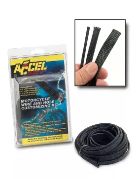 2007-bl Accel 2007bk Black High-temperature Sleeving Kit 25 Feet Harley Hd Wires Cables
