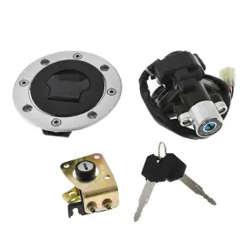 Mb733020 Aftermarket Fuel Gas Cap Ignition Switch Seat Lock Key Set Fit For Suzuki Gsxr600 1997-2000