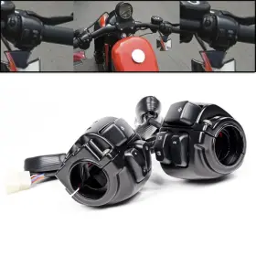 Astradepot 934684118020 Black Motorcycle 1 Inch Handlebar Control Switches For Harley Sportster Dyna 96-12