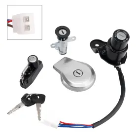 2nt-82510-01 Automoto8 Ignition Key Switch Fuel Cap Helmet Seat Lock Set For Yamaha Xv 535 Virago 88-04