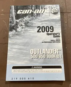 219000610 Can-am Oem 2009 Outlander 500 650/800r Operators Guide Used
