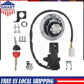 Carbpro 917160213594 For Kawasaki Zx636 Ninja Zx6r Fuel Gas Cap Ignition Switch Seat Lock With Key Set
