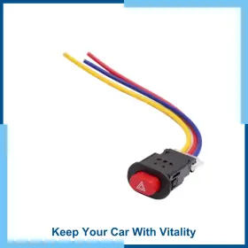 3wired Carpopart 726215631470 Pack 1 12/24v Scooter Motorcycle Push Button Double Flash Warning Switch