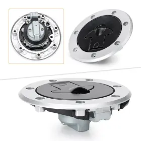 Cbdtimesus 421115509019 Fuel Gas Tank Cap Cover Lock Set Aluminum And 2 Keys Universal Fit Kawasaki Ninja