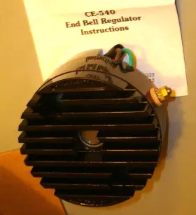 Ce-540-blk Cycle Electric Panhead Shovelhead Sportster 12 Volt Black End Bell Regulator For Generator 540