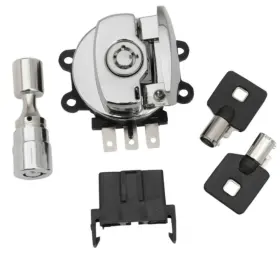 71419-93 Drag Specialties 21-0209k Chrome Ignition Switch With Fork Lock Side Hinge Oem# Harley Flstf