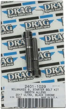 2401-1029 Drag Specialties Bolt Kit M8 Starter Black/chrome Smooth