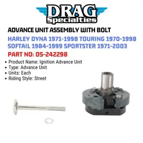 Ds242298 Drag Specialties Advance Unit With Bolt - Harley Fl/fx/xl Models Free Shipping Us