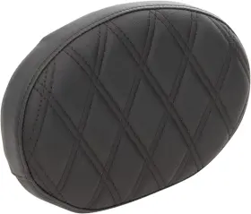 0822-0428 Drag Specialties Seats Oval Backrest Pad Black Double Diamond