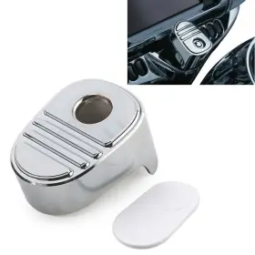 Dreamhighh 331234259835 Tri Line Ignition Switch Cover For Harley Electra Road Glide Flh 2014-22 Chrome