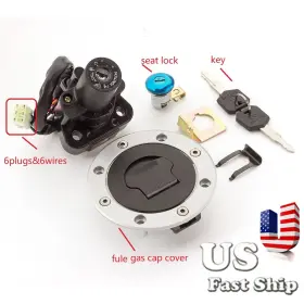 Fx-ts-02042-rzm4j-180505-17 Fxcnc For Gsxr1300 1999-2007 Ignition Switch Fuel Gas Cap Cover Tank Seat Lock Key Set