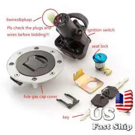 Fx-ts-02042-rzm4j-221216-17 Fxcnc Ignition Switch Fuel Gas Cap Cover Seat Lock Key For Hayabusa/gsxr1300 99-07 06