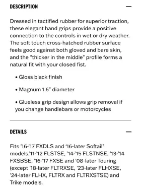56100036 Harley-davidson Hd Get-a-grip Hand Grips