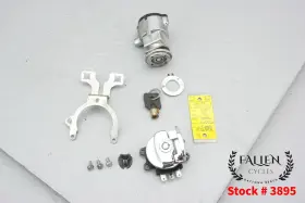 71740-09 Harley-davidson 2009 Dyna Cvo Ignition Switch Fork Lock Set And Key Chrome