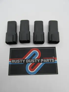 72104-94bk Harley Davidson Lot Of 4 Genuine Nos Sealed Pin Housing 4-pin Black