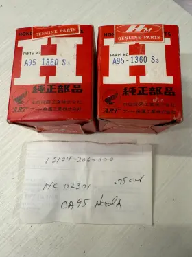 13104-206-000 Honda Ca95 150cc Piston Nos Genuine 0.75 Oversize