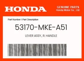 53170-mke-a51 Honda Genuine Lever Assy. R. Handle -