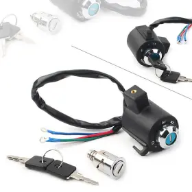 Hukyu 612039613818 Black Ignition Key Switch Tail Box Lock Set For Harley Sportster Xl 883 Xl1200