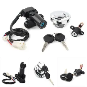 Hukyu 612045876337 Ignition Switch Fuel Gas Cap Seat Lock Set Fit For Yamaha Xvs950 V Star 950