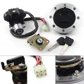 Hukyu 612046158524 Ignition Switch Lock Gas Cap Cover Seat For Suzuki Gsxr600 Gsxr750 97-00