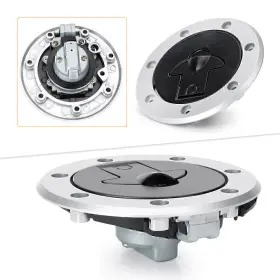 Hukyu-30yf016 Hukyu Universal Aluminum Fuel Gas Tank Cap Cover Lock Set 2 Keys For Kawasaki Ninja