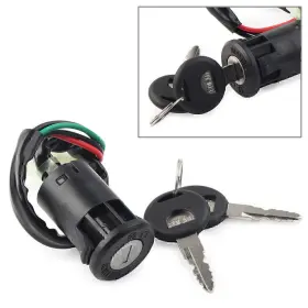 Hukyu-57yf081 Hukyu 1 Set Motorcycle Security 4 Wires Ignition Switch Lock With 2 Keys For Honda Cg125