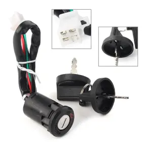 Hukyu-57yf082 Hukyu 1 Set New Ignition Key Lock Switch 4 Wire For 50-250cc Mini Quad Atv Dirt Bike