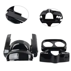 Kabusikikaisya-kawausa 550747725693 Instrument Housing Set Vivid Black Fit For Harley Road Glide 2015-2023