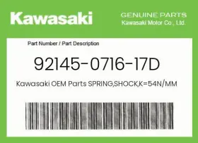 92145-0716-17d Kawasaki Genuine Spring Shock K 54n/mm Black -