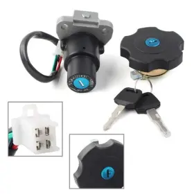 11h-24602-10-00 Kkamhub Ignition Switch Fuel Gas Cap Lock Keys For 1990-2017 Yamaha Tw200 Xt225 Xt600