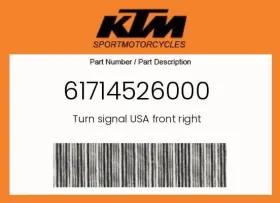 61714526000 Ktm Genuine Turn Signal Usa Front Right -
