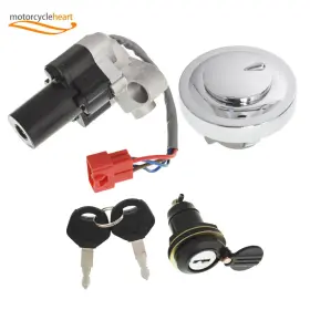 Mc1115827yc Mitoharet For Yamaha V-star 650 1100 1999-2016 Ignition Switch Fuel Cap Seat Lock Keys