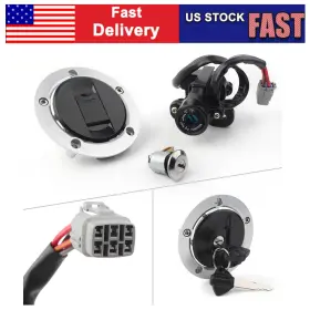 Moto Hij 550755338007 Ignition Switch Fuel Gas Tank Cap Lock Key Set For Suzuki Gsxr600 750 1000 04-15