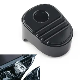 Motohij 536123401986 Black Tri Line Ignition Switch Cover Cap Fit Harley Electra Road Glide Flh 14-18