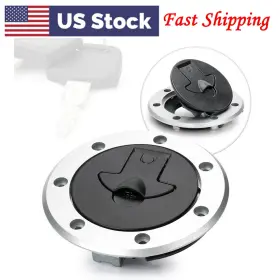 77us Motorshop 550723291792 Fuel Gas Tank Cap Cover Lock Set& 2 Keys Fit Kawasaki Ninja Aluminum Universal