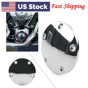 77us Motorshop 550727304405 For Harley Twin Cam Softail Dyna Touring 99-17 Domed Timing Points Cover Chrome