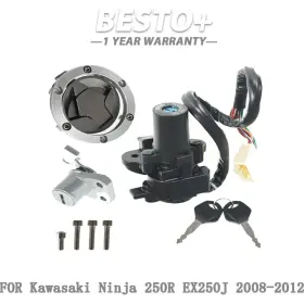Btp118987p Munirater For Kawasaki Ninja 250r Ex250j 2008-2012 Ignition Switch Lock Gas Cap Cover Set