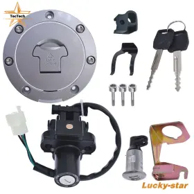 2251845 Tectech Ignition Switch Fuel Gas Cap Seat Lock Key Set For Honda 2001-2006 Cbr600f4/f4i