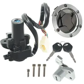 3904686 Tectech For Kawasaki Ninja 250r Ex250j Ignition Switch Lock Gas Cap Cover Set 2008-2012