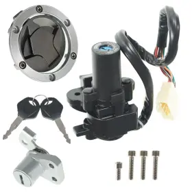 3928789 Tectech For Kawasaki Ninja 250r Ex250j Ignition Switch Lock Gas Cap Cover Set 2008-2012