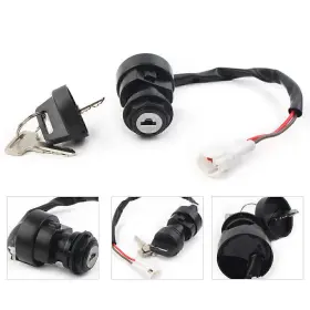 Twoagain 550730140533 Ignition Key Switch Fit Yamaha Warrior Yfm350 350 2002 2003 2004 Atv Black