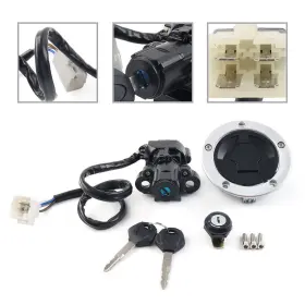 Twoagain 550730535483 Fuel Gas Cap Ignition Switch Seat Lock Set Fit Kawasaki Vulcan S 650 2014-22