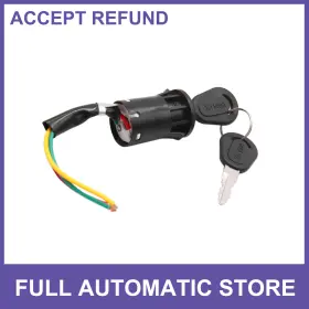 Uauto1 726215673470 One Black 3-wire Motorcycle Scooter Security Ignition Switch Lock W 2 Keys