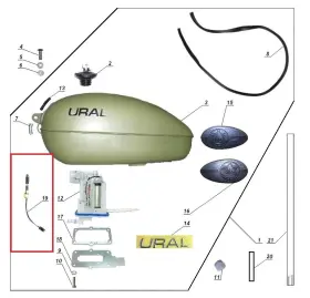 1040-10042-10 Ural Gear Up Fuel Level Guage - New
