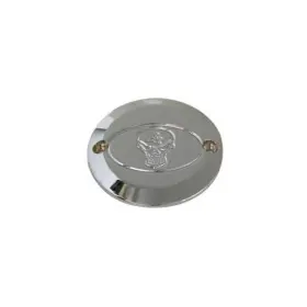 42-1058 V-twin Manufacturing Skull Ignition System Cover 2-hole Chrome Horizontal Harley Shovelhead 1970-up