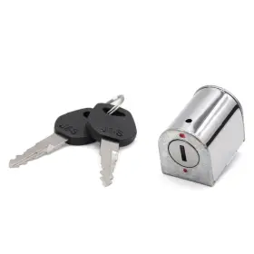 X Autohaux 605322226888 Stainless Steel Motorcycle Steering Lock W Two Keys For Honda Cg125 Silver