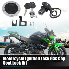X Autohaux 703820024361 Ignition Switch Gas Fuel Tank Cap Seat Lock For Kawasaki Z1000sx Ninja 1000