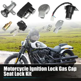 X Autohaux 703820024385 Motorcycle Ignition Switch Fuel Gas Cap Seat Lock Helmet For Yamaha Xv535