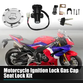 X Autohaux 718844022910 Motorcycle Ignition Switch Fuel Gas Cap Seat Lock With Key For Honda Cbr600f4i